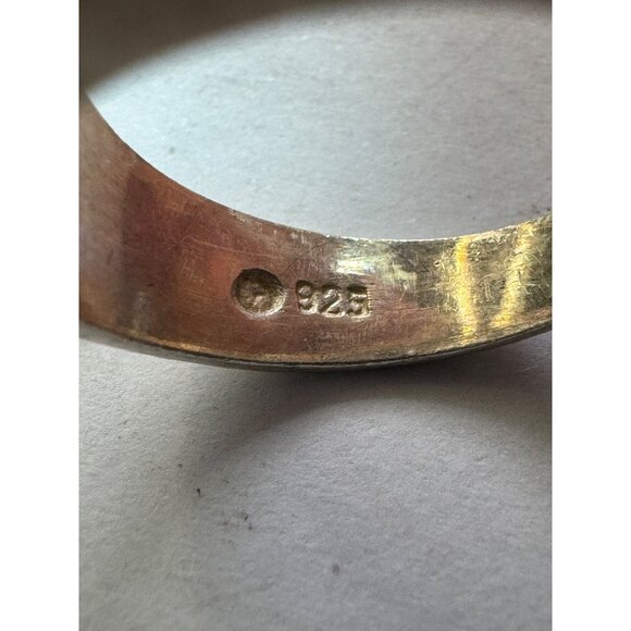 Vintage Estate Sterling Silver 925 CZ Solitaire Ring Size 6, 10g Bold Design - Picture 5 of 8